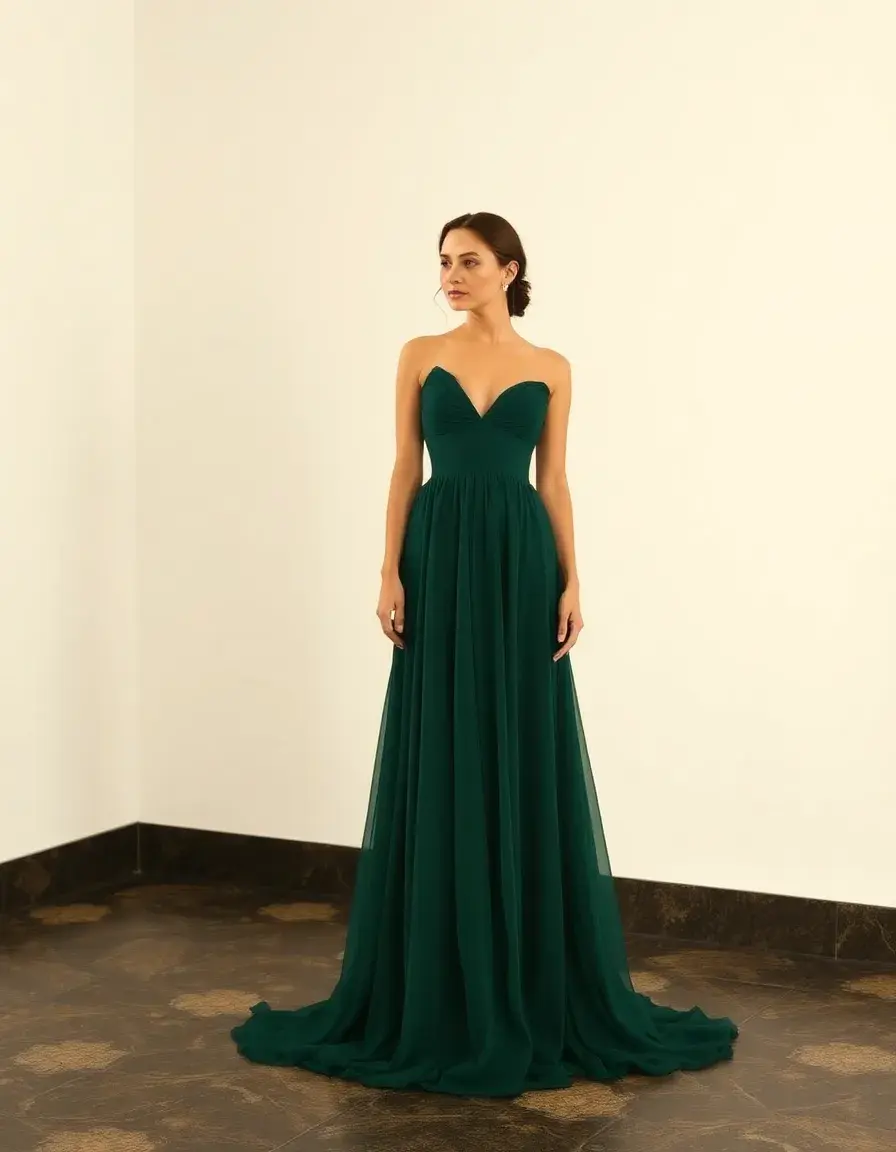 Robe de soirée longue fluide majestueuse