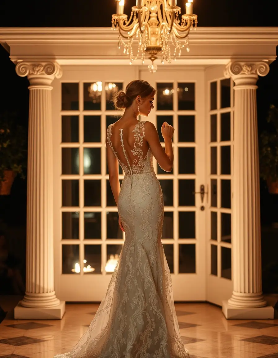 Robe en dentelle mariage soirée romantique