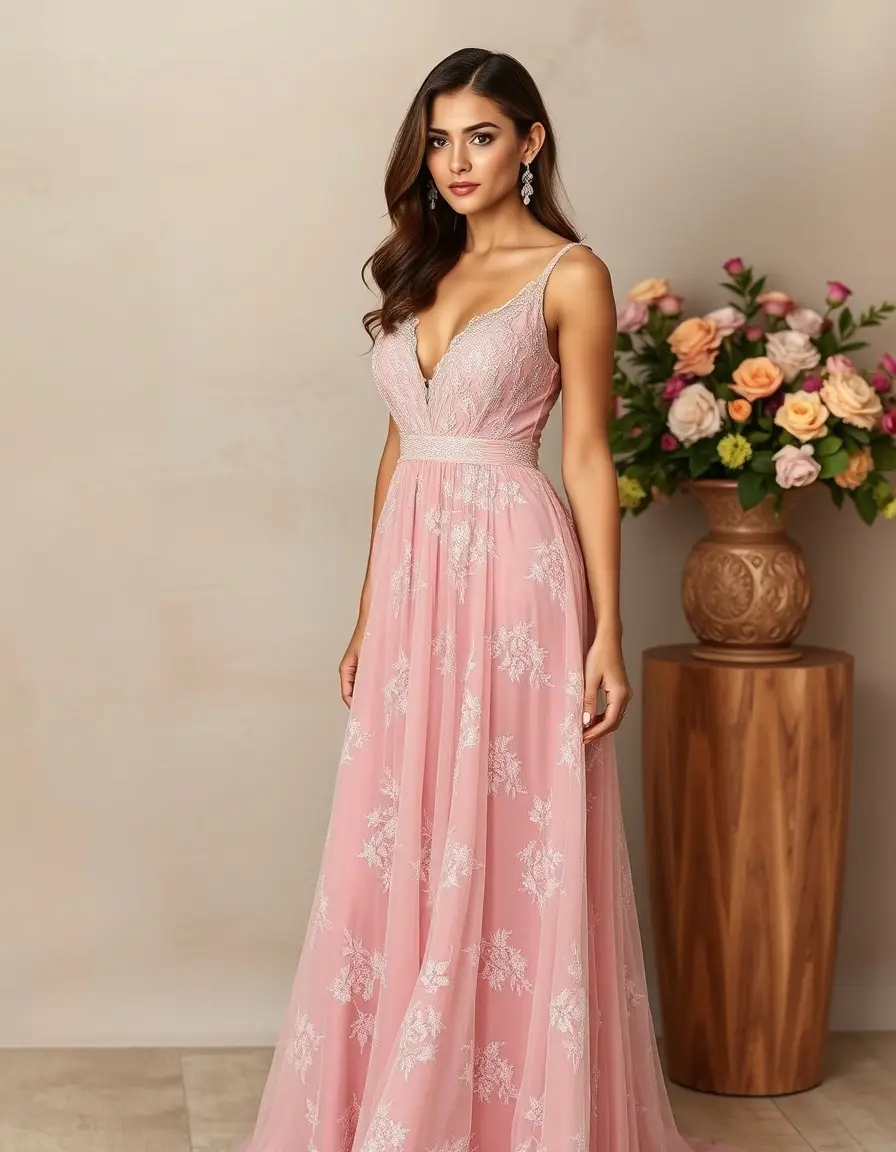Robe en mousseline soirée mariage fluide