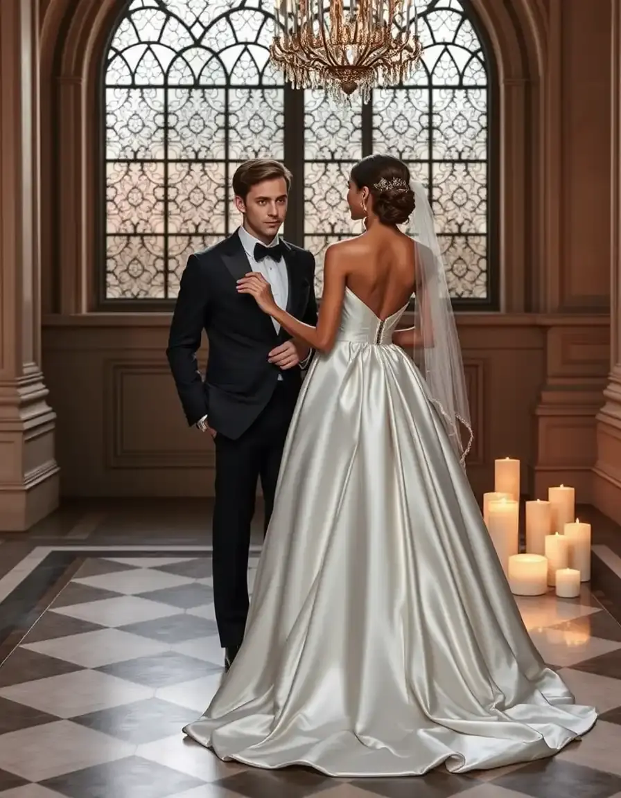 Robe en satin soirée mariage glamour