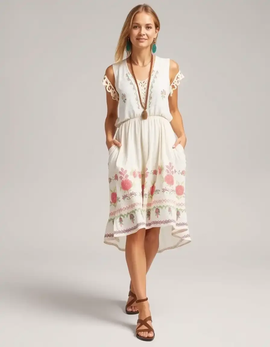 Robe midi femme style bohème
