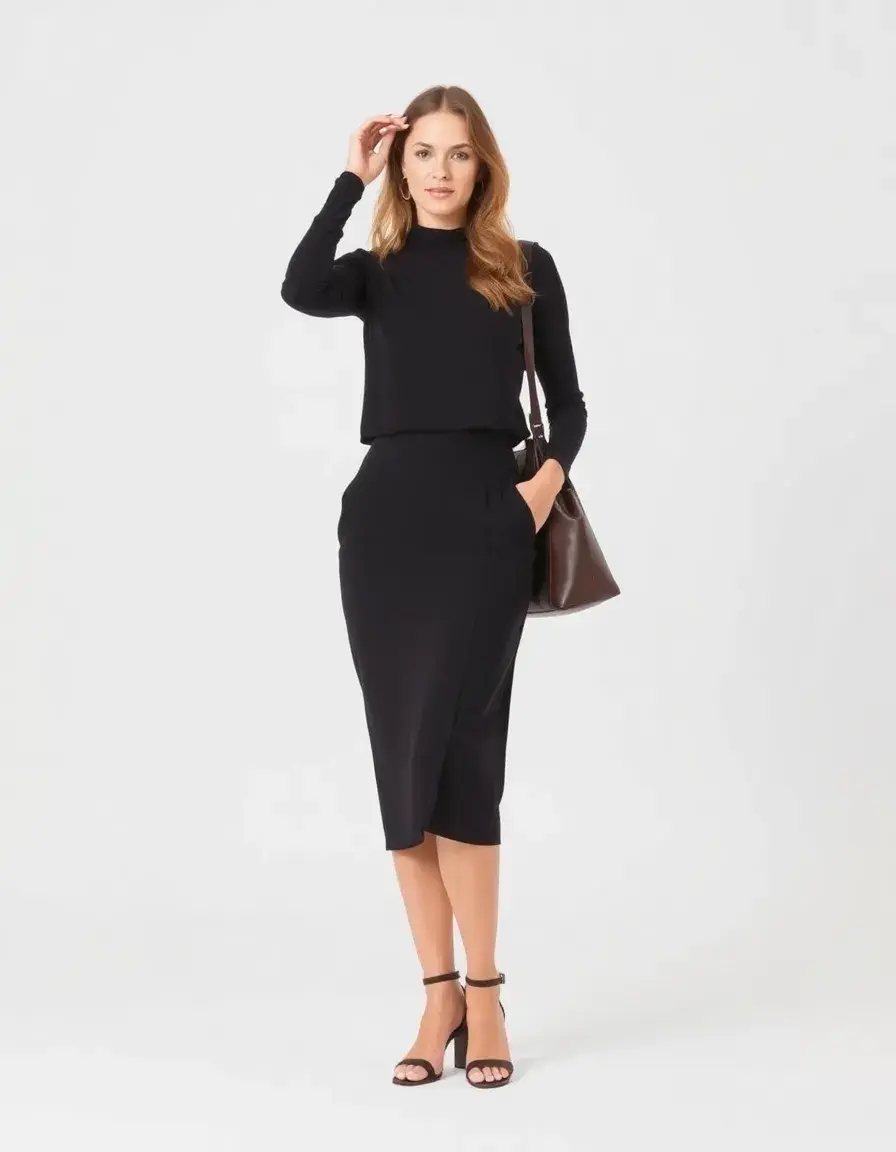 Robe midi femme couleur unie minimaliste