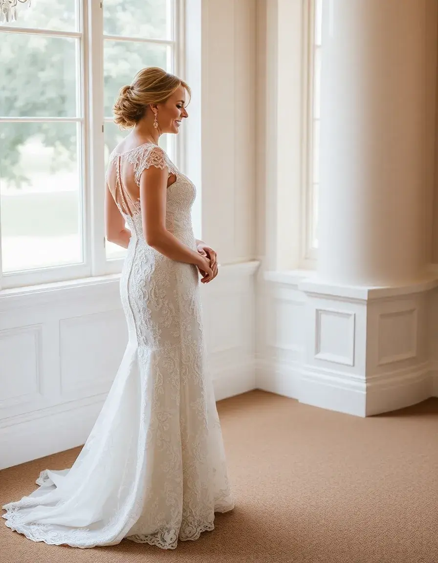 Robe mère du marié en dentelle raffinée