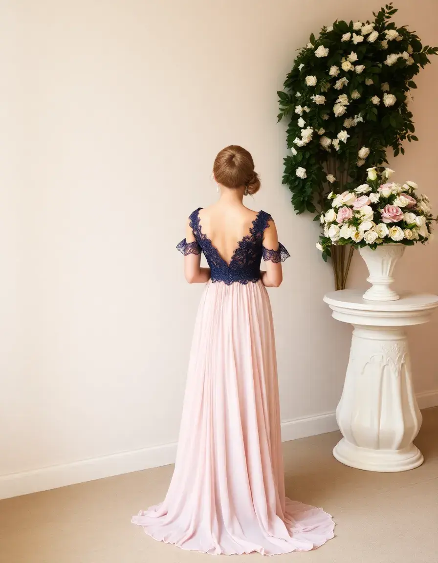 Robe fluide en chiffon pour maman du marié