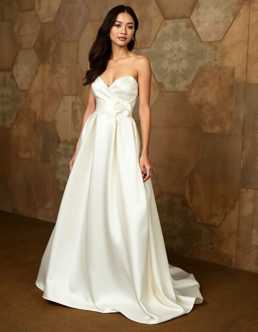 Robe longue en satin pour mariage