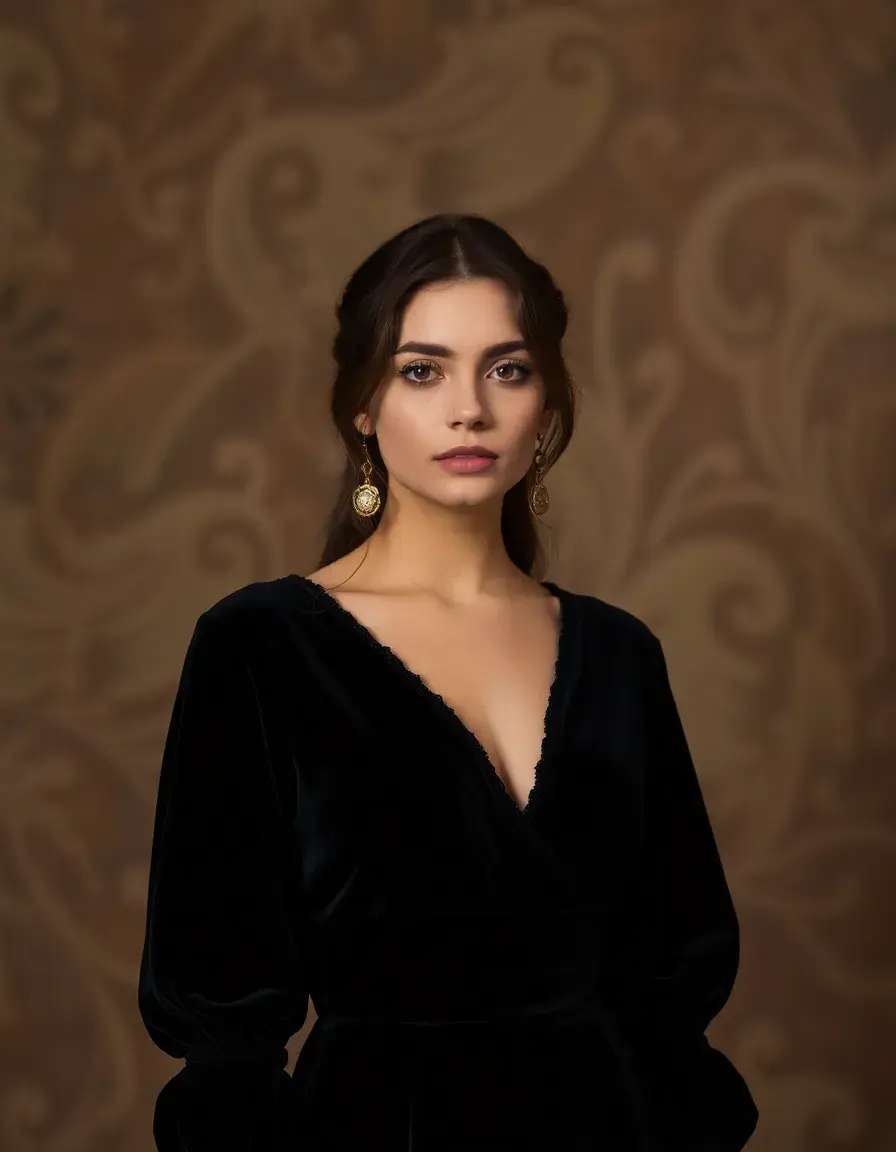 Robe longue en velours pour mariage d'hiver
