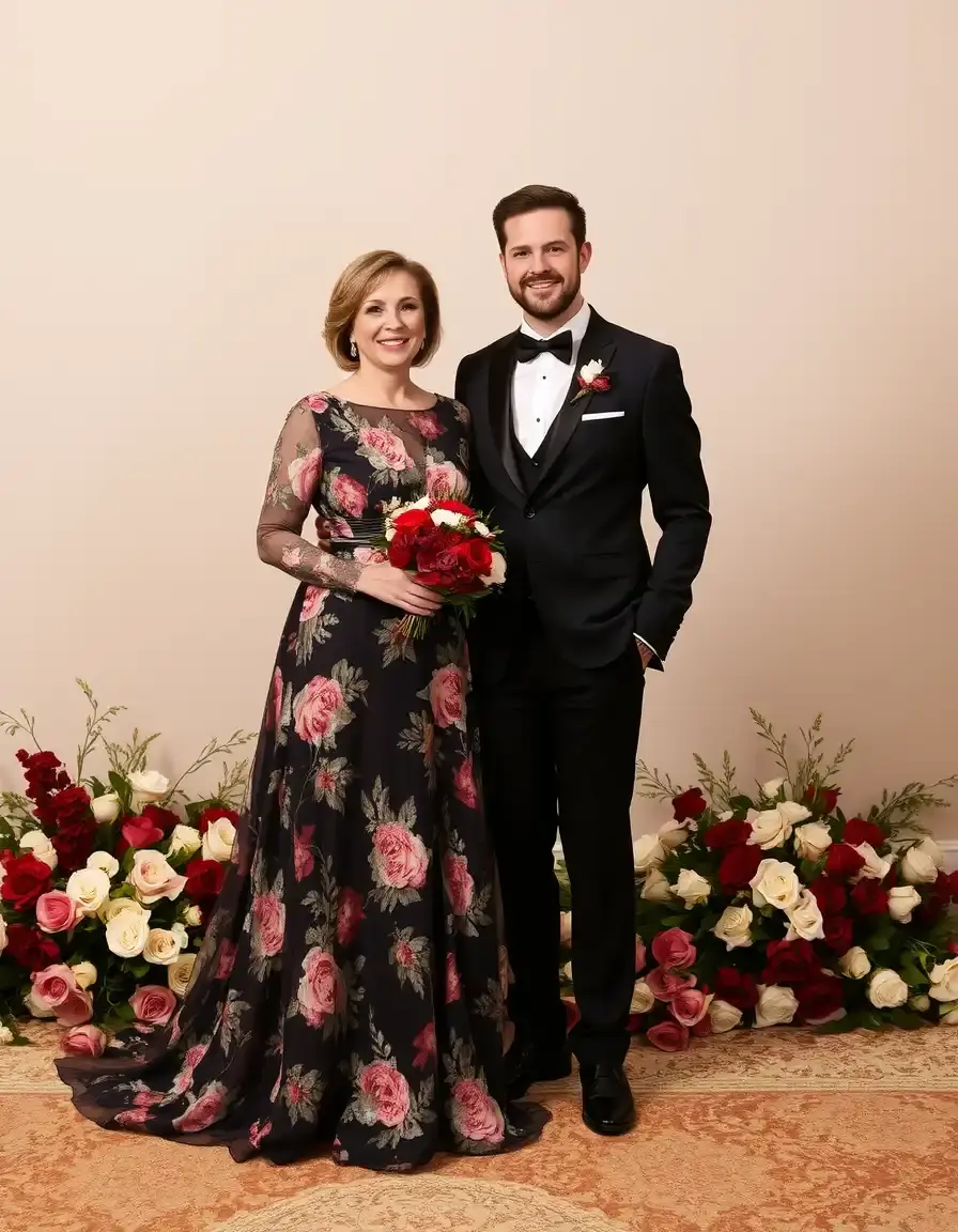 Robe à motifs floraux élégante pour mariage
