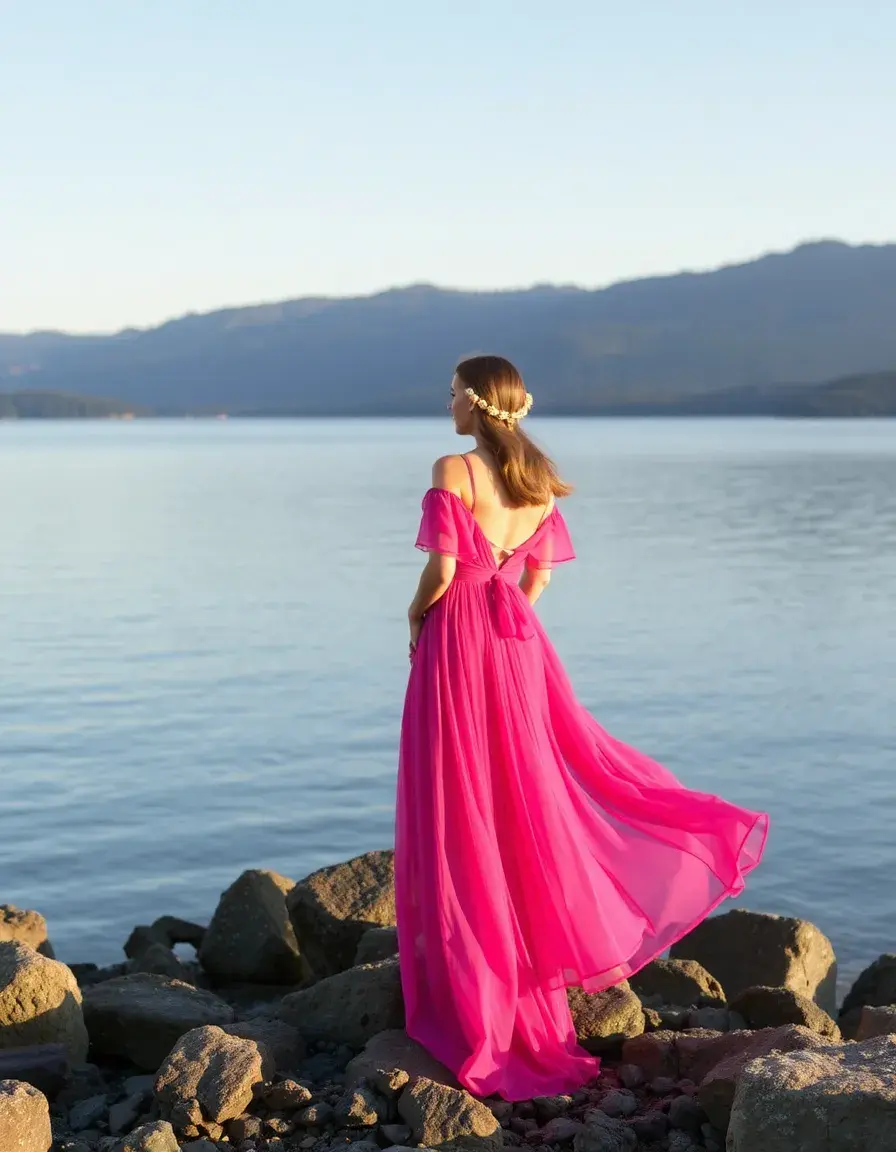 Robe maxi longue élégante mère du marié