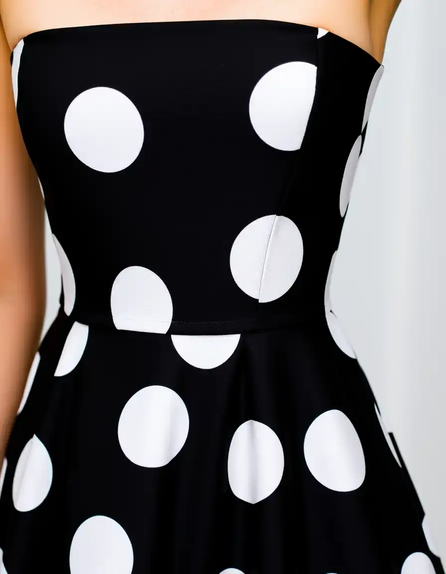 Polka Dot Noire Blanc Dress - Robe à pois élégante