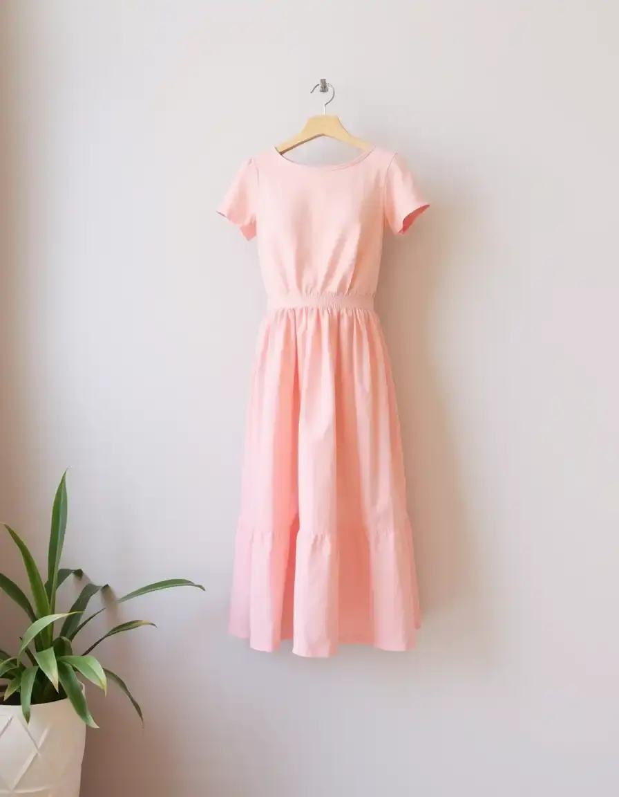 Robe rose pastel fluide et romantique