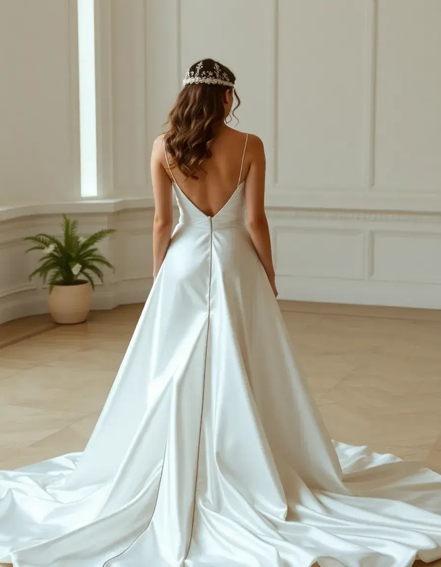 Satin Ceremonie Dress - Robe longue en satin brillant