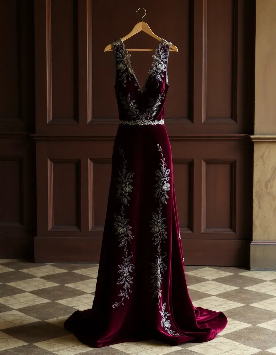 Velvet Pour Cocktail Gown - robe cocktail velours mariage
