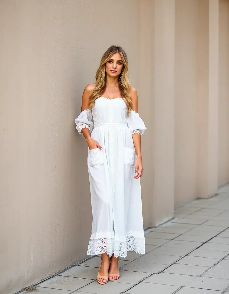 Robe blanche pour femme baptême