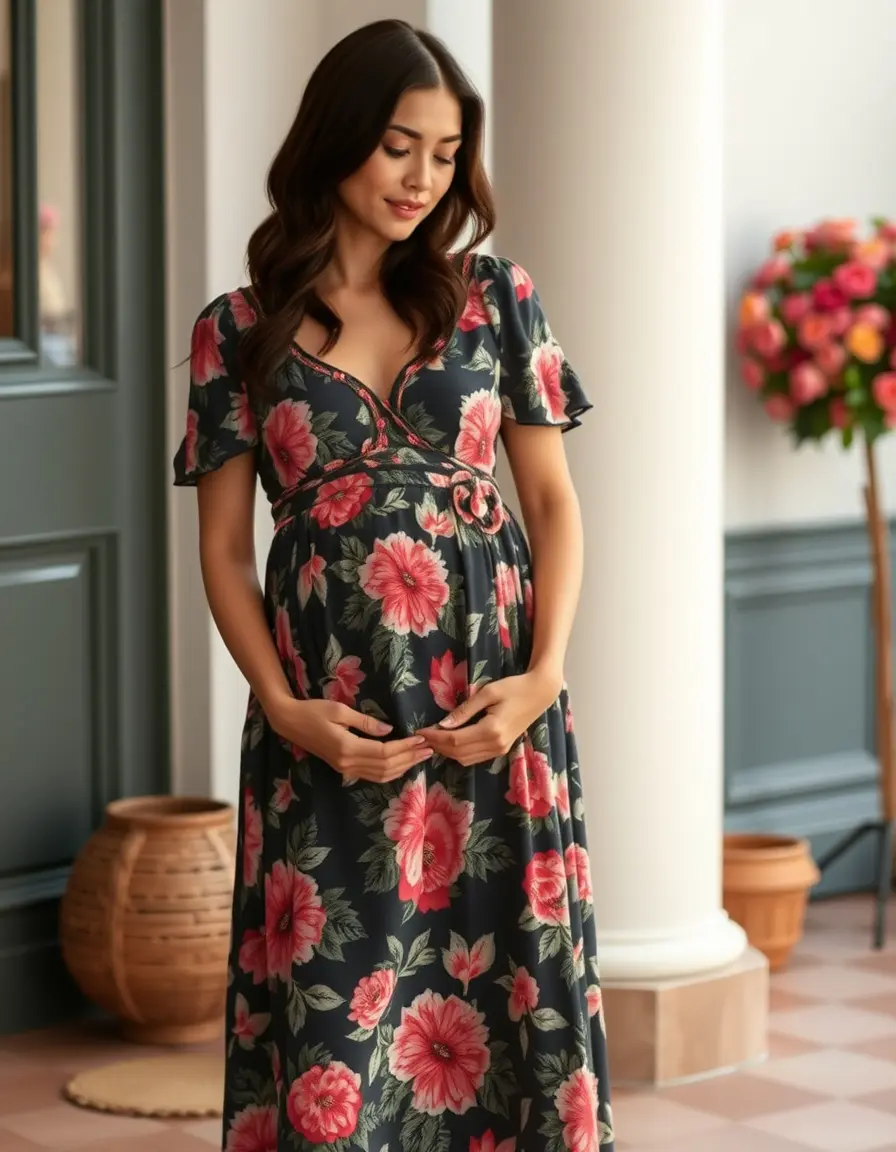 Robe florale pour cérémonie baptême