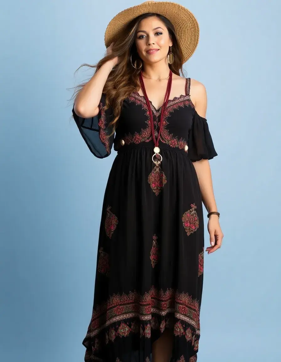Robe style bohème grande taille