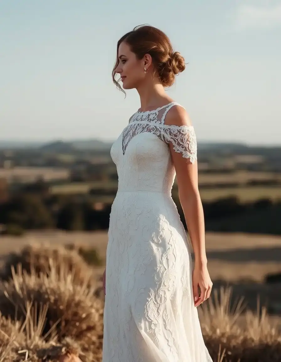 Robe en dentelle raffinée pour mère de la mariée