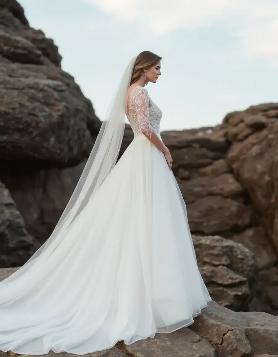 Robe en mousseline fluide pour mariage maman
