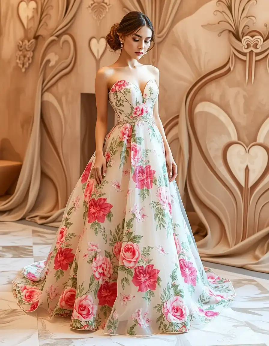 Robe fleurie chic pour mère de mariée