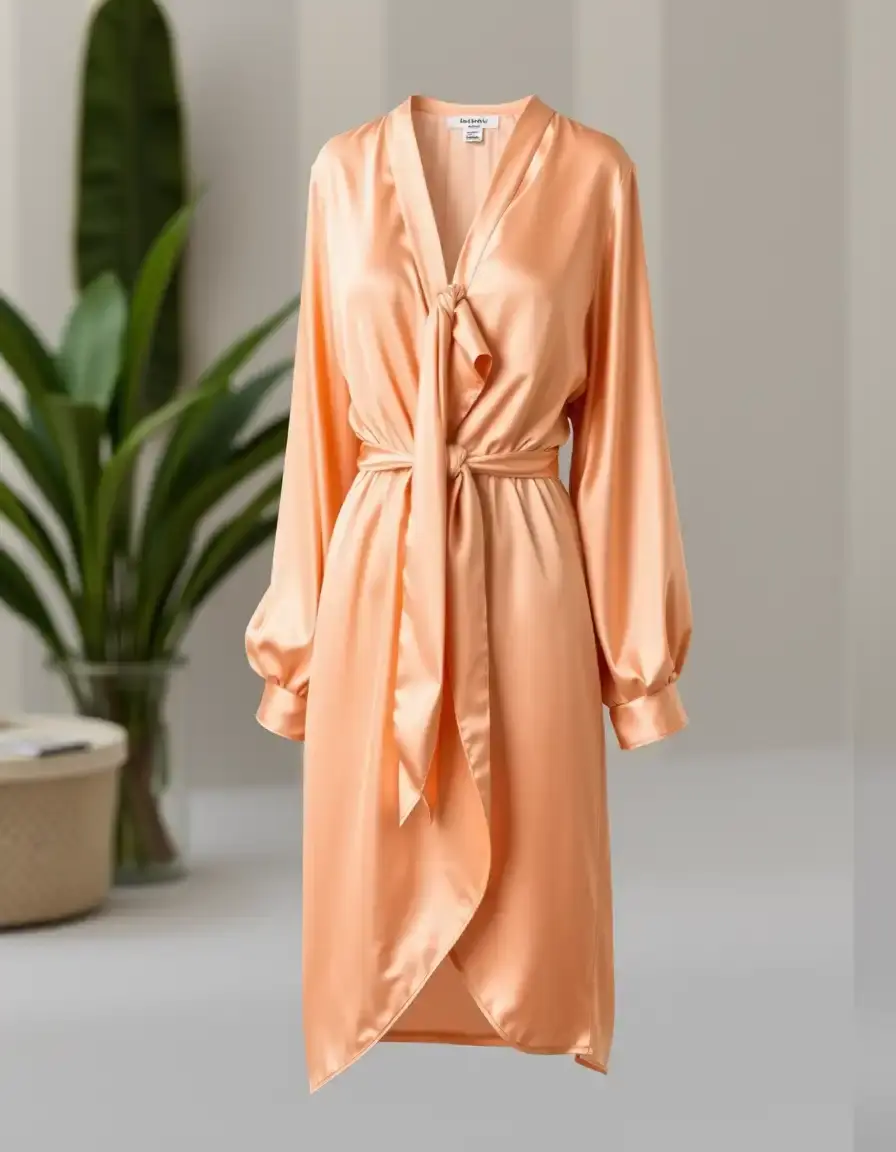 Robe portefeuille en soie élégante