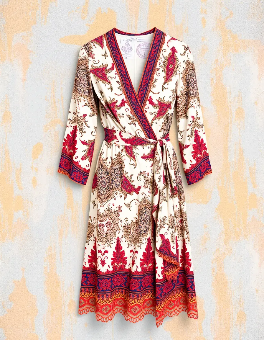 Robe portefeuille à motifs graphiques