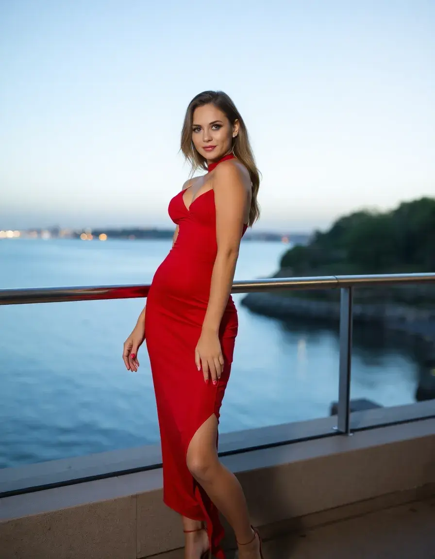 Robe sexy moulante rouge ajustée