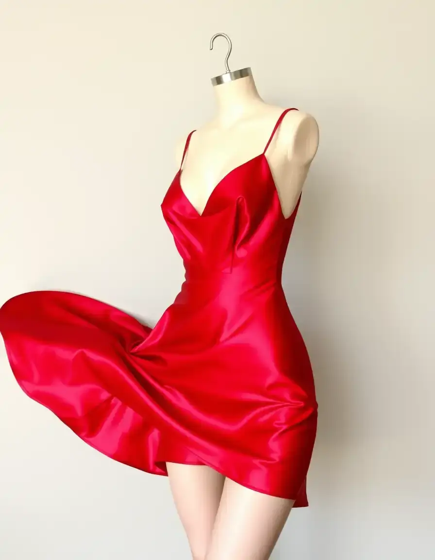 Robe sexy en satin à bretelles