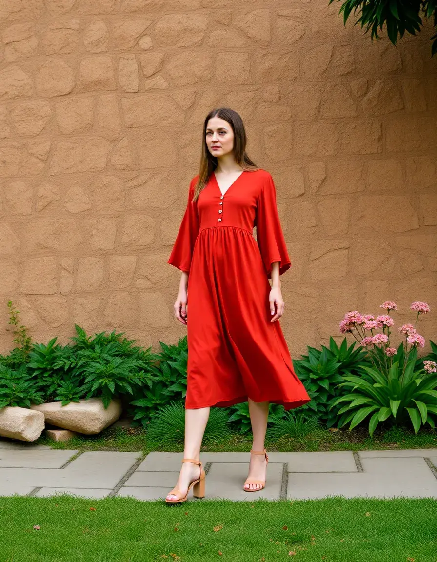 Terracotta Midi Dress