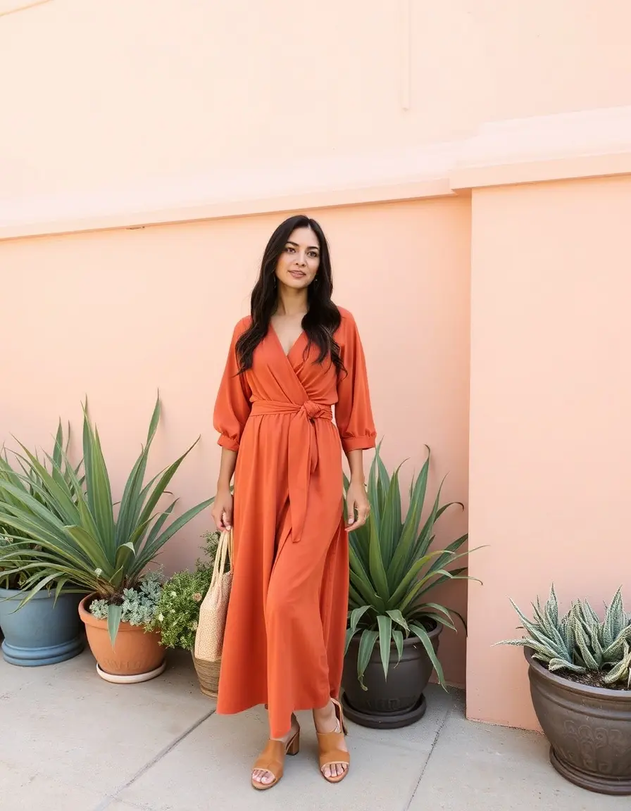 Terracotta Wrap Dress
