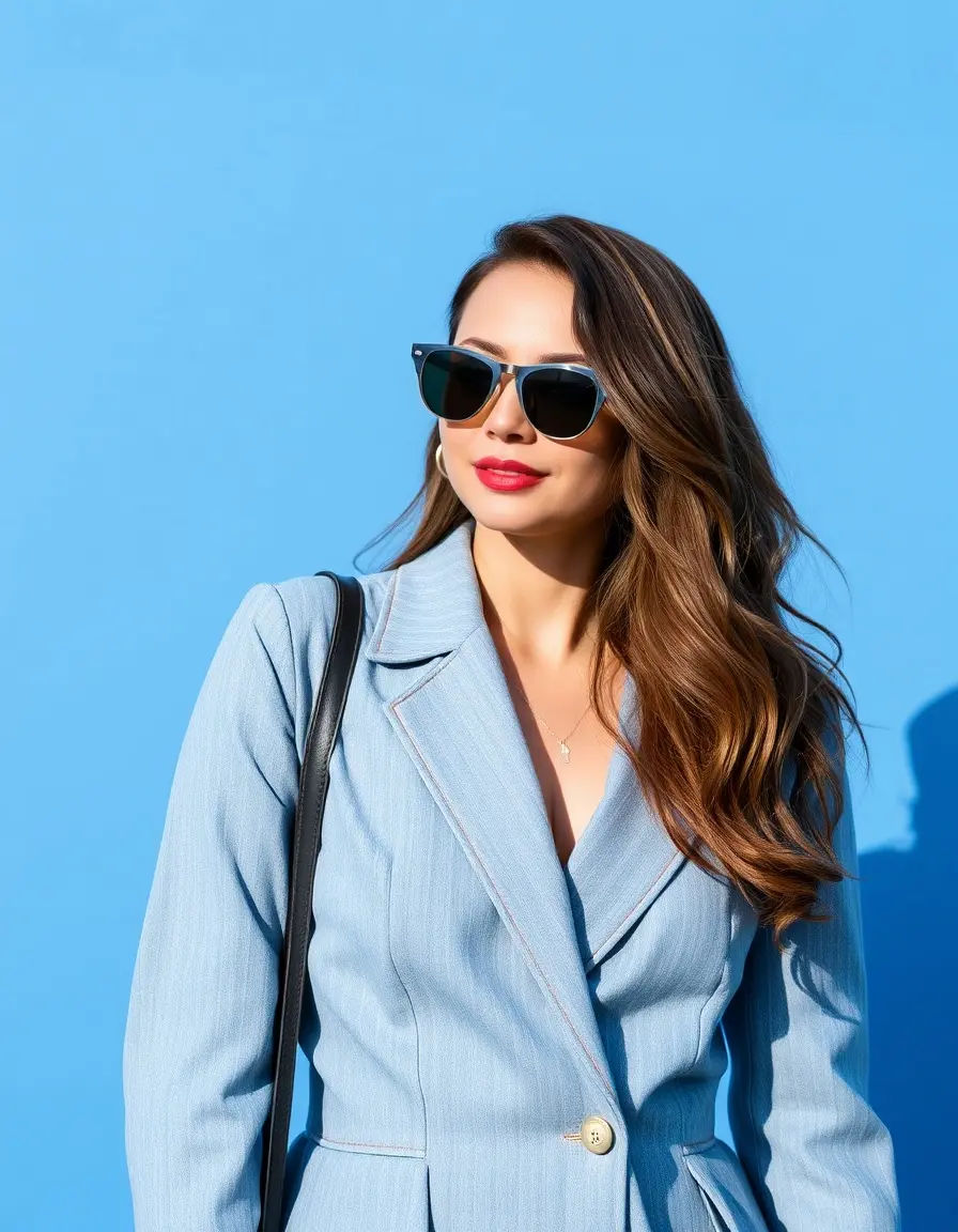 Robe blazer en jean moderne