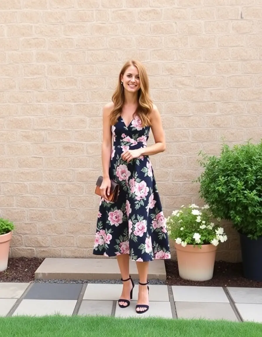 Robe invitée mariage fleurie midi