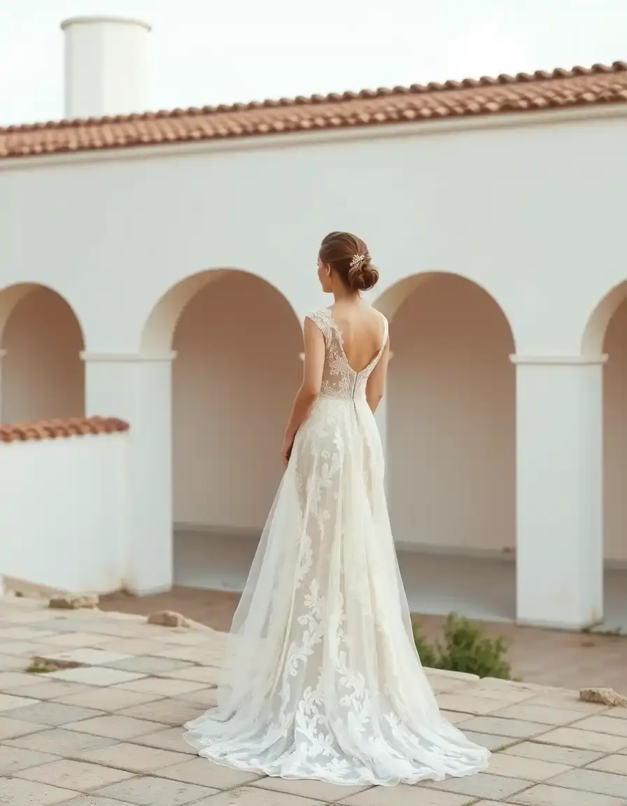 Robe en dentelle pastel pour mariage