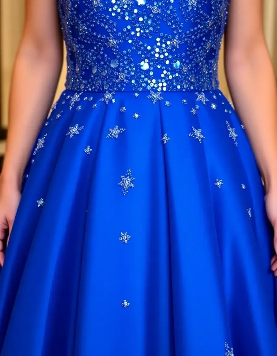 Robe bleu royal à sequins scintillants