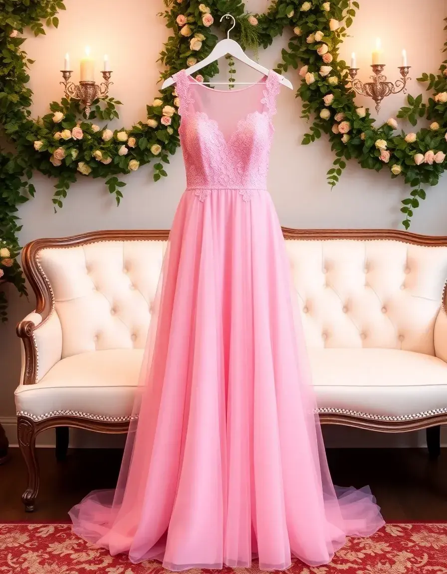 Robe cocktail mariage rose poudré élégante