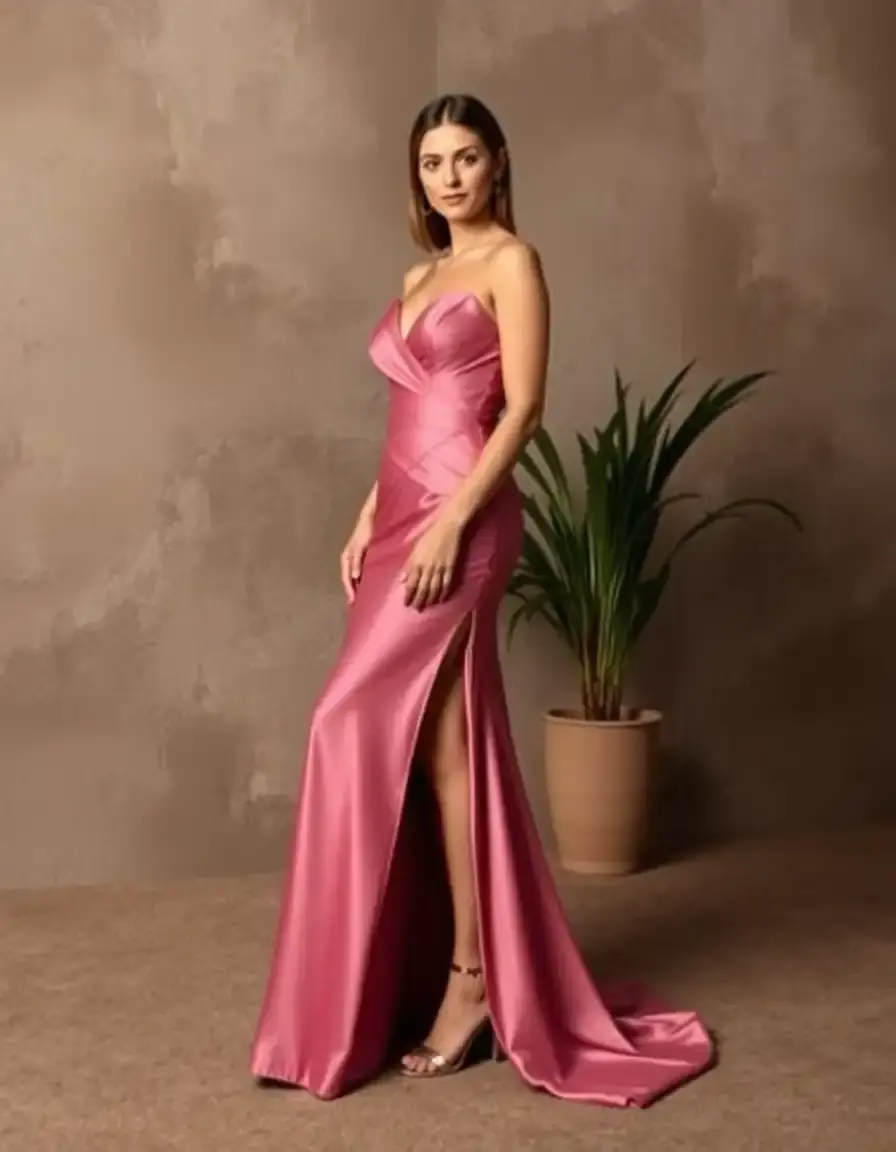 Long Cocktail Dress avec fente élégante
