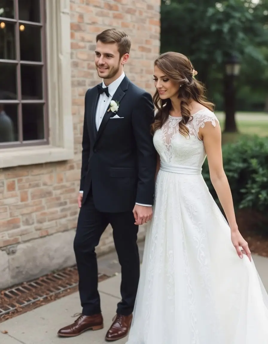 Robe de mariée pas cher en dentelle élégante