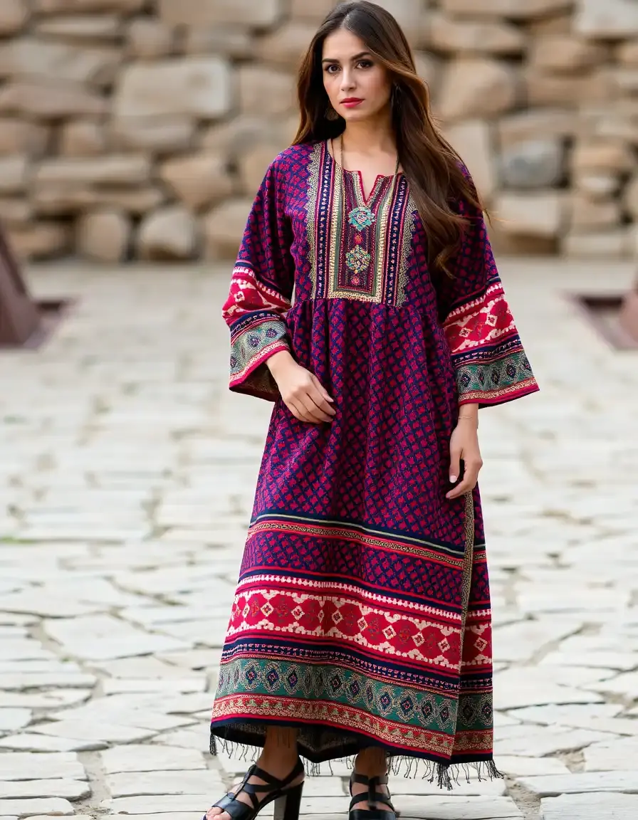 Modern Kabyle Dress with patterns