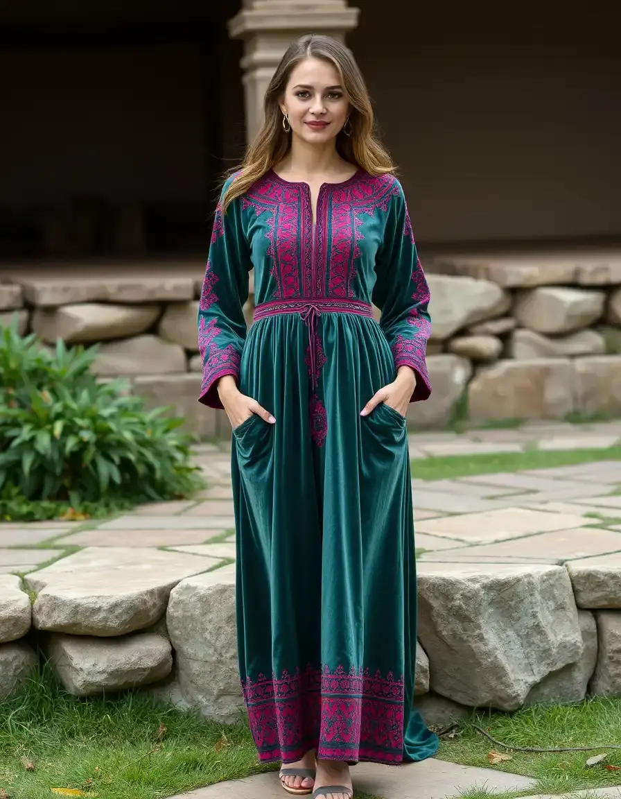 Velvet Kabyle Dress