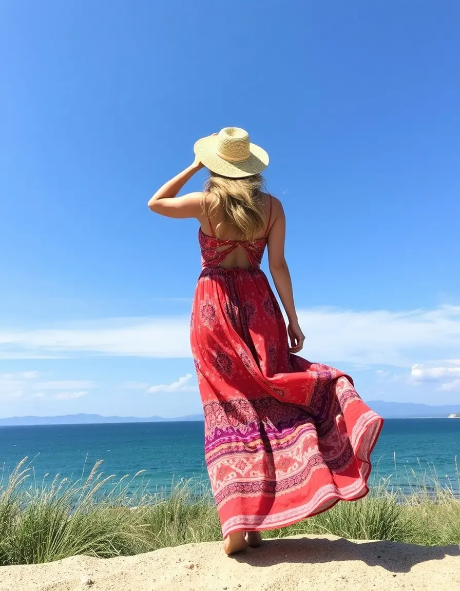 Robe longue été style bohème chic