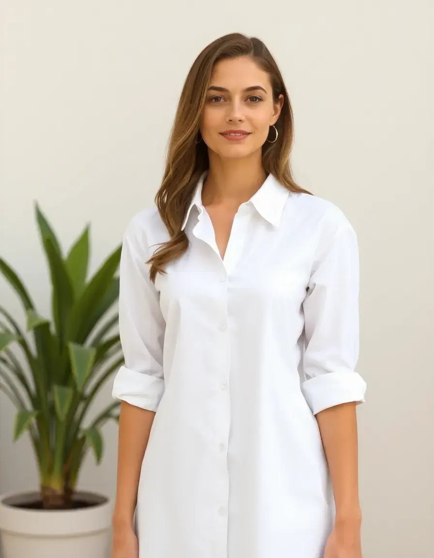 Robe chemise blanche avec col