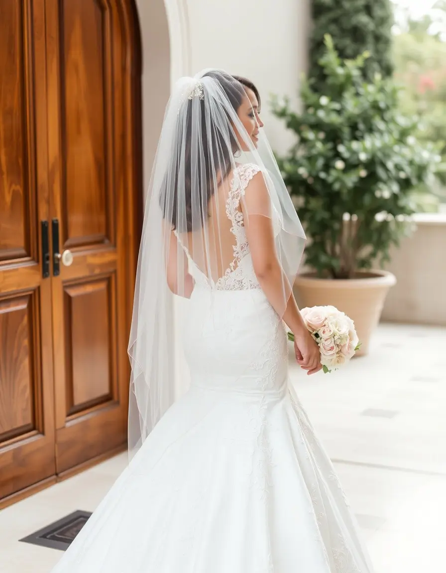 Robe de mariée élégante avec voile