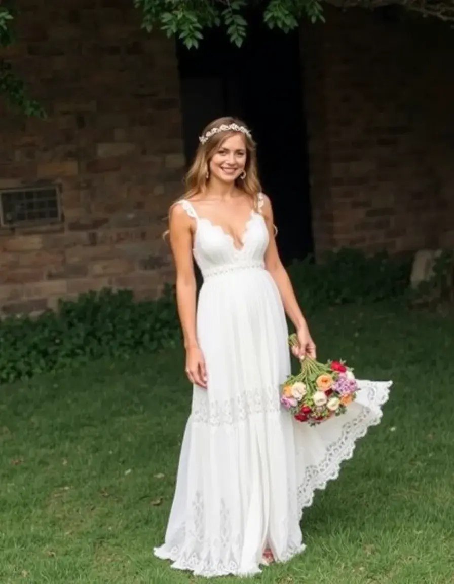 Robe de mariée bohème fluide