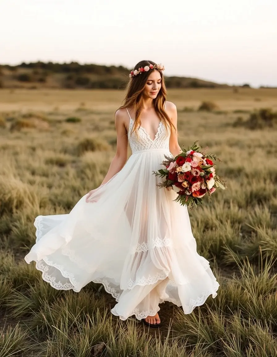 Robe mariée bohème fluide plage