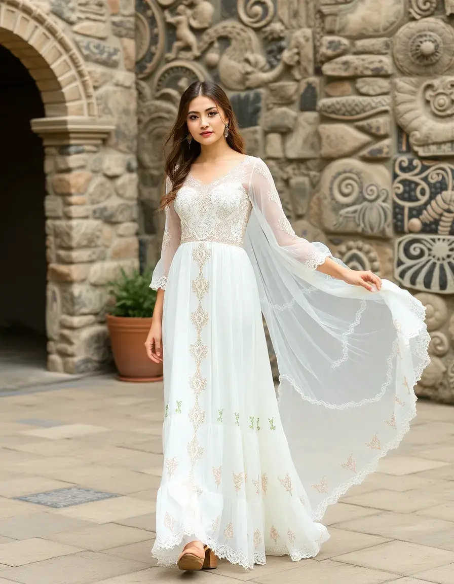 Robe mariage bohème brodée