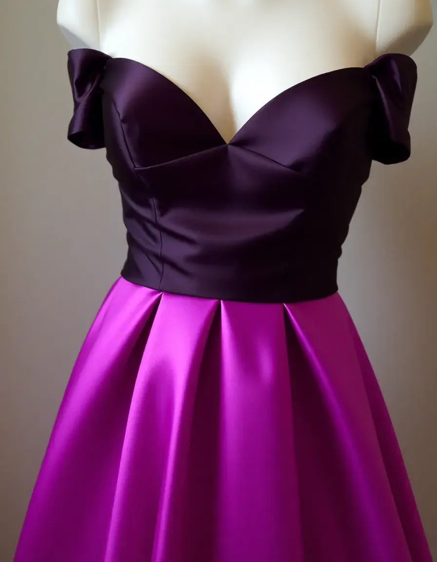 Robe bustier en satin fluide