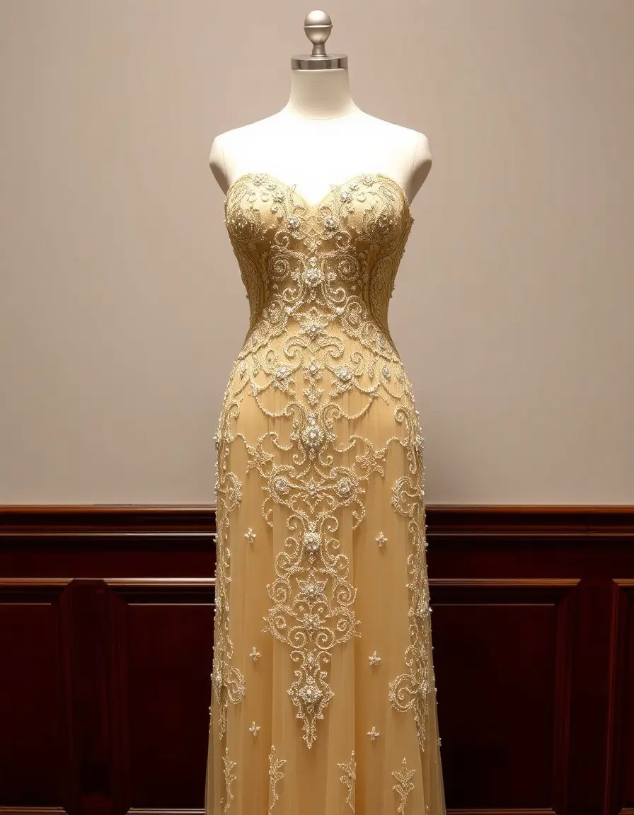 Robe bustier ornée de perles