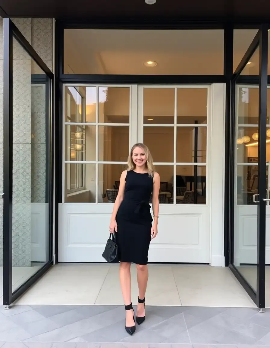Robe noire chic au design minimaliste