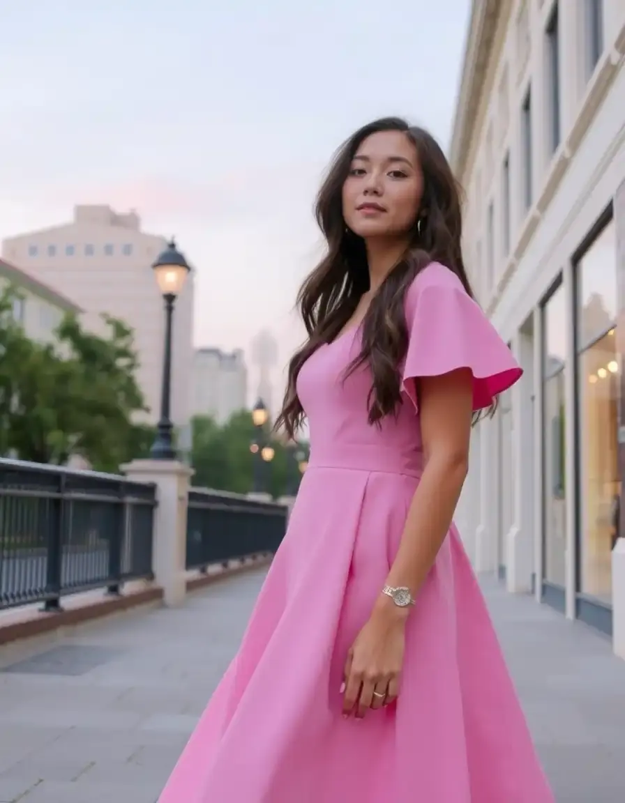 Robe rose chic et féminine