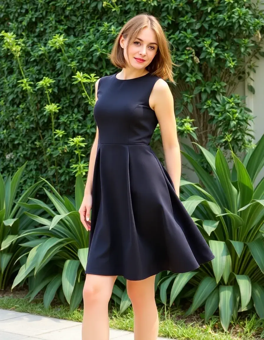 Robe courte évasée fluide