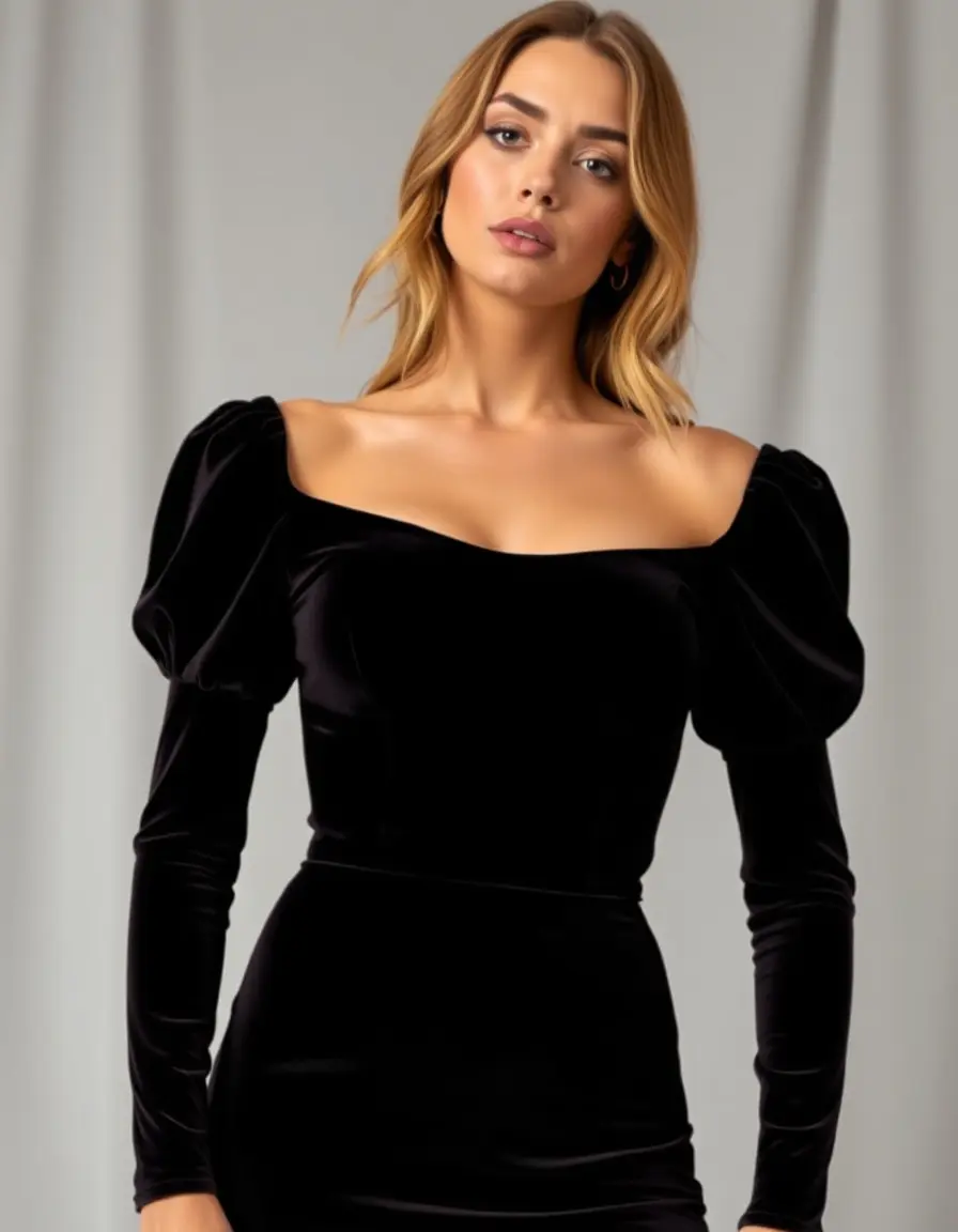 Robe courte velours hiver