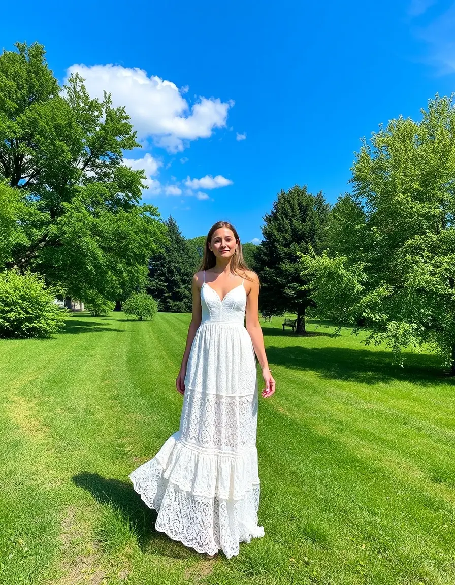 Robe d'été en dentelle blanche romantique